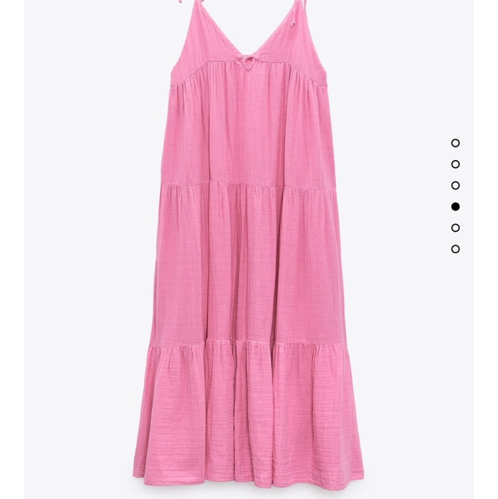 Zara Flowy Maxi Dress Pink Size M - Picture 8 of 10